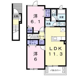 2LDK 間取り図