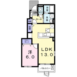 1LDK 間取り図