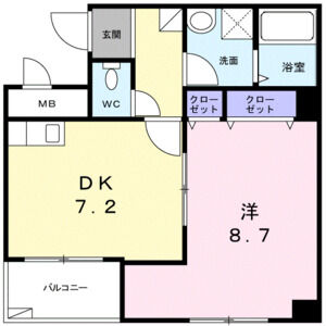 1DK 間取り図