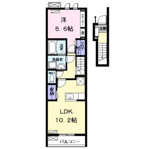 1LDK 間取り図