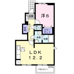 1LDK 間取り図