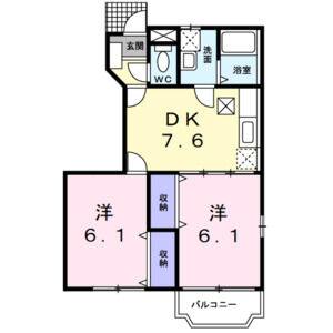 2DK 間取り図