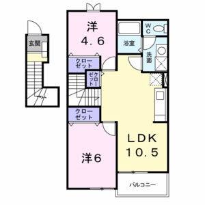 2LDK 間取り図