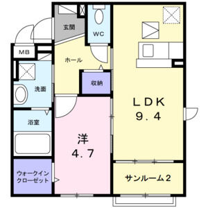 1LDK 間取り図