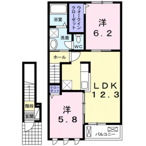 2LDK 間取り図