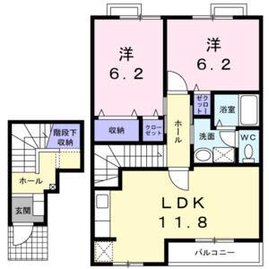 2LDK 間取り図