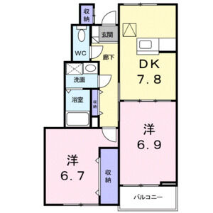 2DK 間取り図