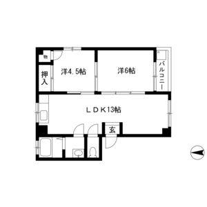 2LDK 間取り図