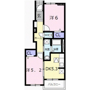 2DK 間取り図