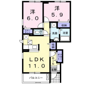 2LDK 間取り図