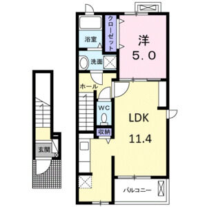 1LDK 間取り図