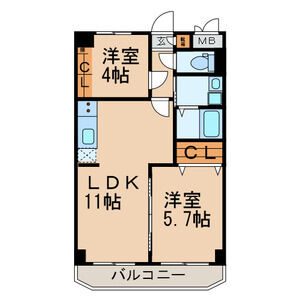 2LDK 間取り図