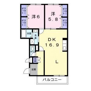2LDK 間取り図