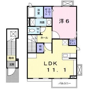 1LDK 間取り図