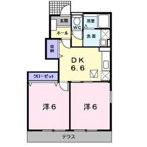 2DK 間取り図