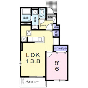 1LDK 間取り図