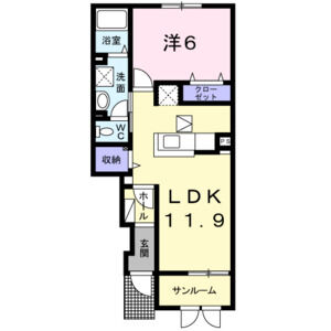 1LDK 間取り図