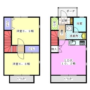 2LDK 間取り図