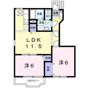 2LDK 間取り図