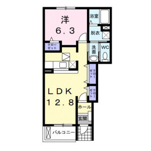 1LDK 間取り図