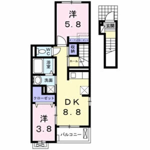 2DK 間取り図