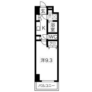 1K 間取り図