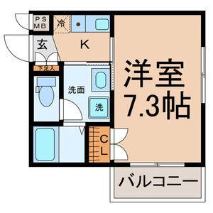 1K 間取り図