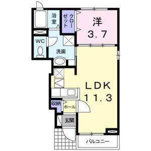 1LDK 間取り図