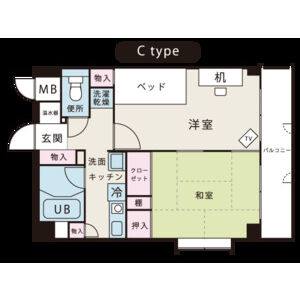 1K 間取り図