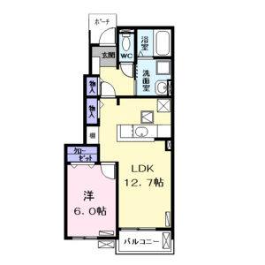 1LDK 間取り図