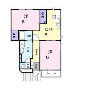 2DK 間取り図