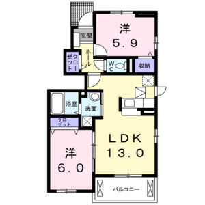2LDK 間取り図