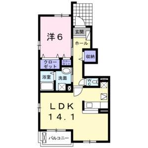 1LDK 間取り図