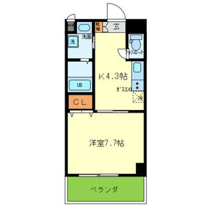 1K 間取り図