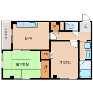 2DK 間取り図