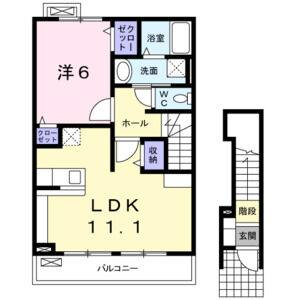 1LDK 間取り図