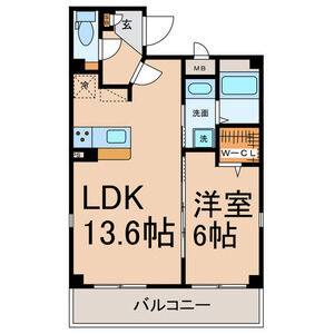 1LDK 間取り図