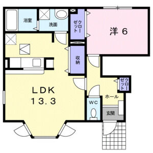 1LDK 間取り図