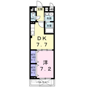 1DK 間取り図