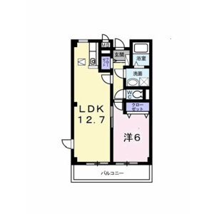 1LDK 間取り図