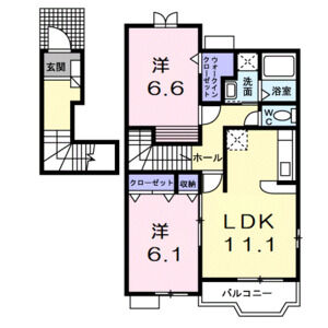 2LDK 間取り図