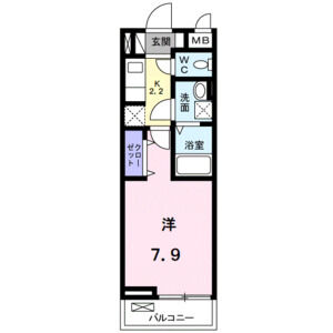 1K 間取り図