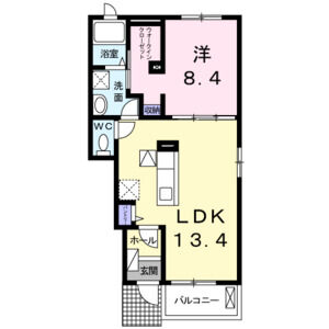 1LDK 間取り図
