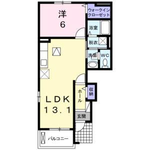1LDK 間取り図
