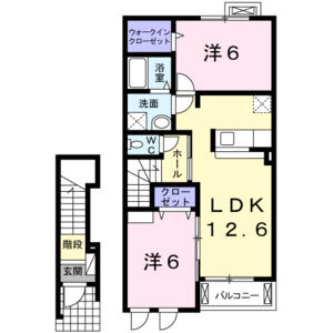 2LDK 間取り図