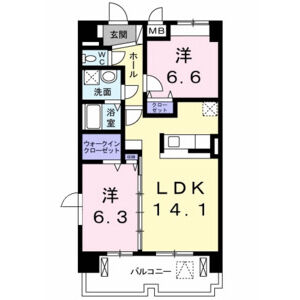 2LDK 間取り図