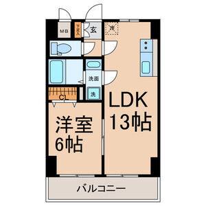1LDK 間取り図