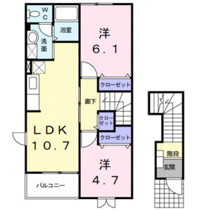 2LDK 間取り図