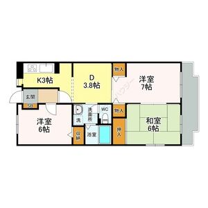 3DK 間取り図
