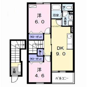 2DK 間取り図